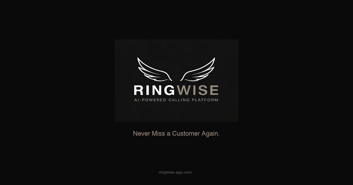 Ringwise Ringwise — Yapay Zeka Destekli Çağrı Platformu